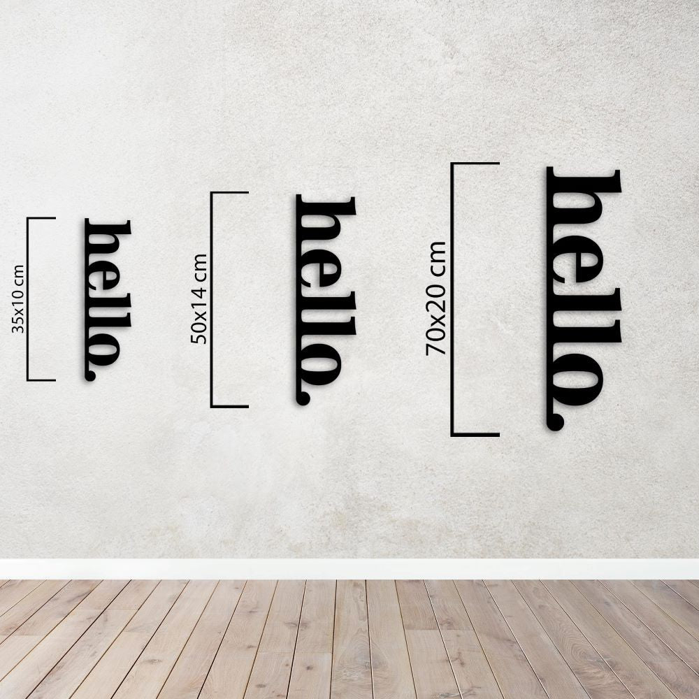 Vertical "Hello" Lettering Metal Sign