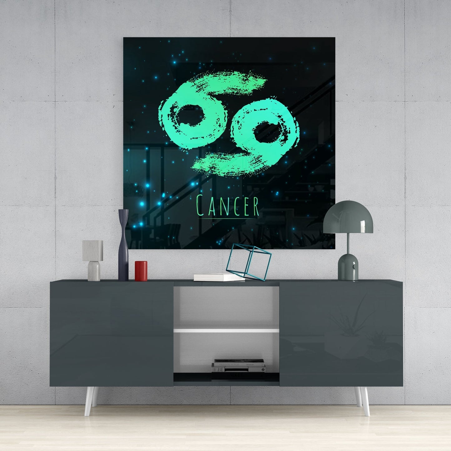 Burçlar - Yengeç Cam Tablo
