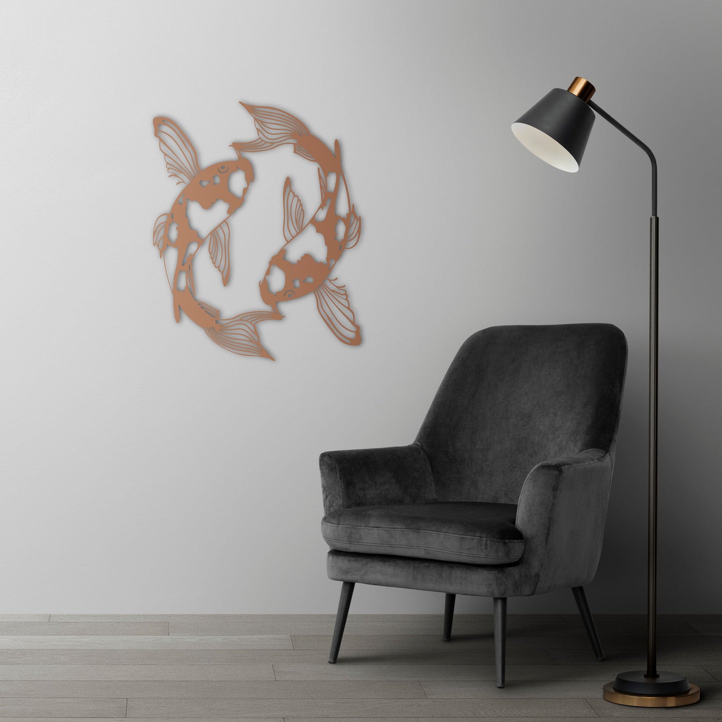 Koi Balığı Metal Tablo