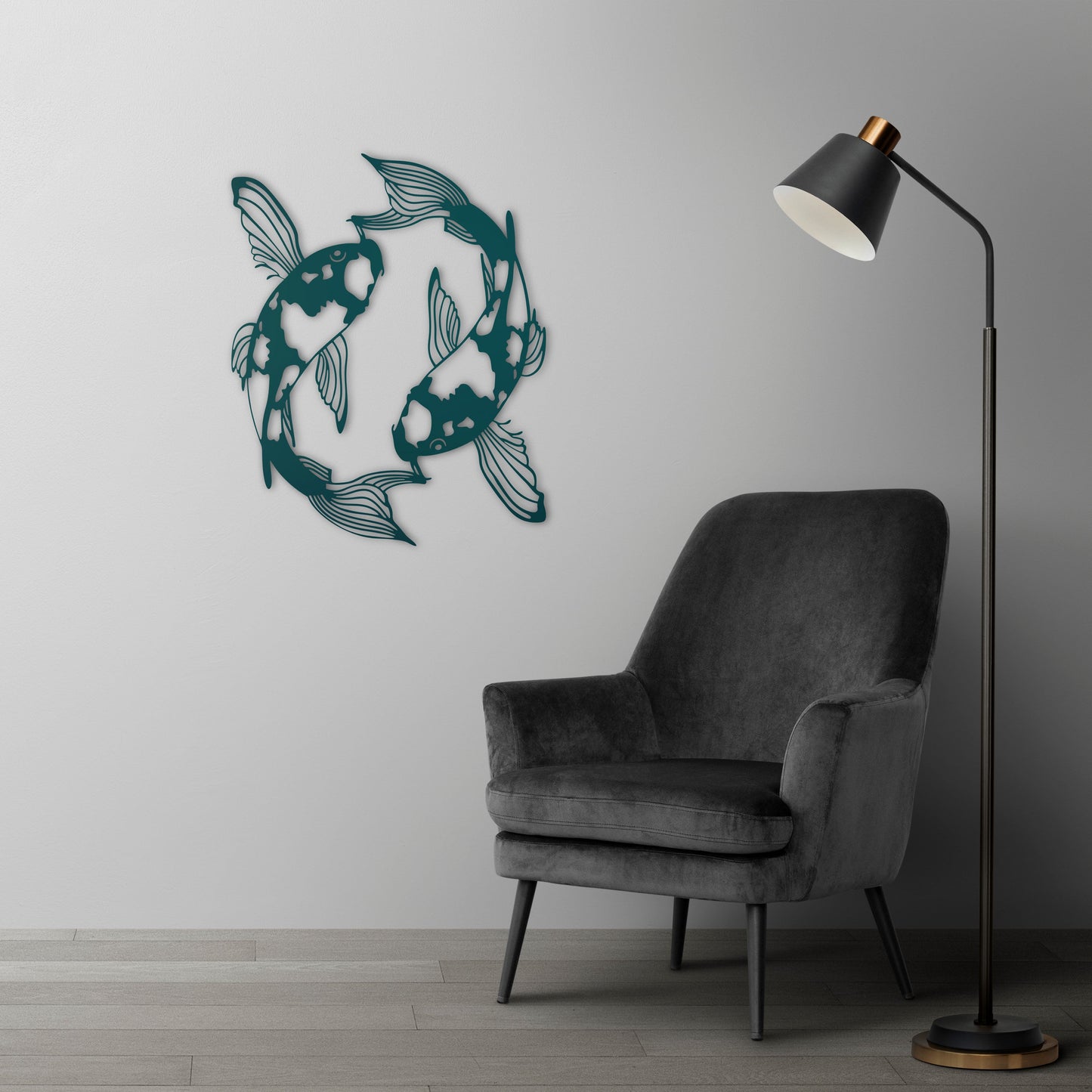 Koi Balığı Metal Tablo