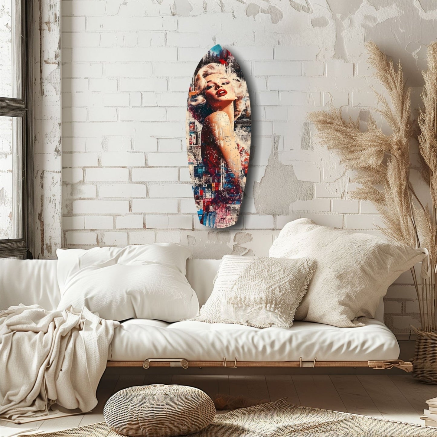 Marilyn Monroe'nun Vintage Rüyaları Cam Tablo