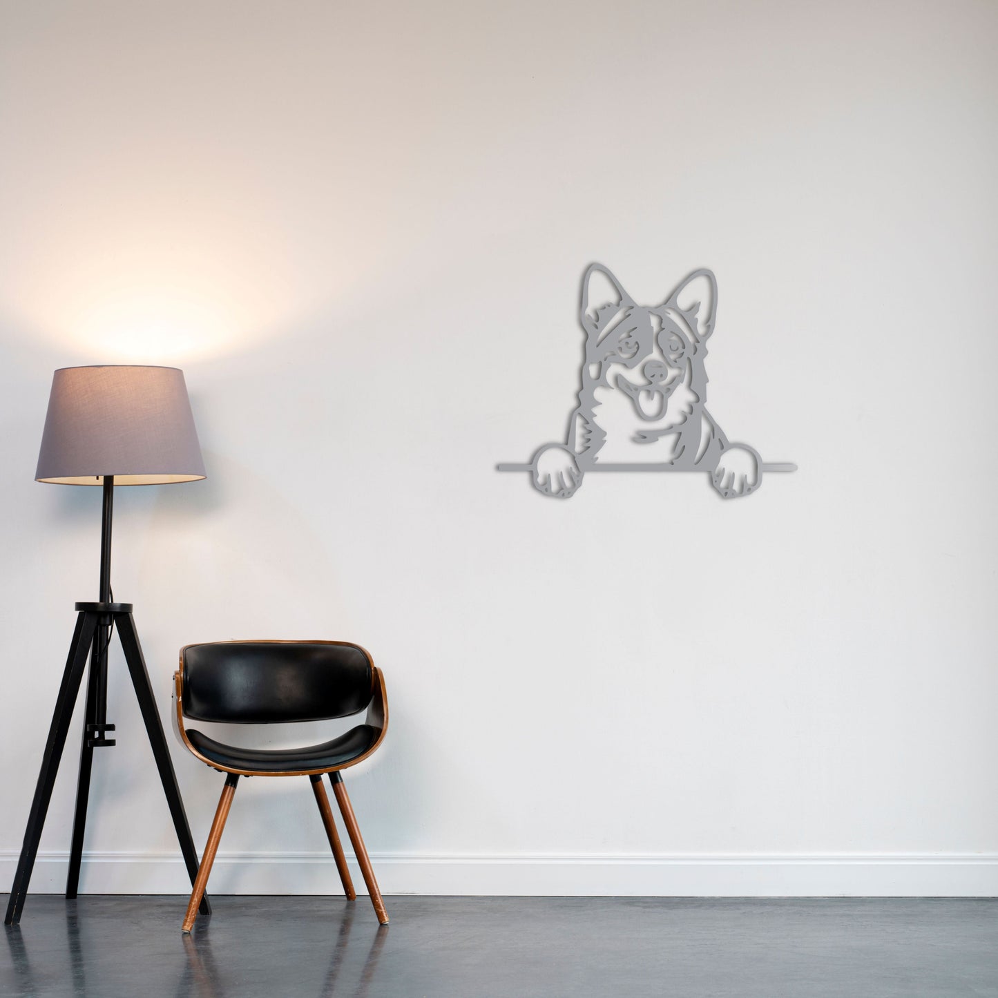 Mutlu Köpek Metal Tablo