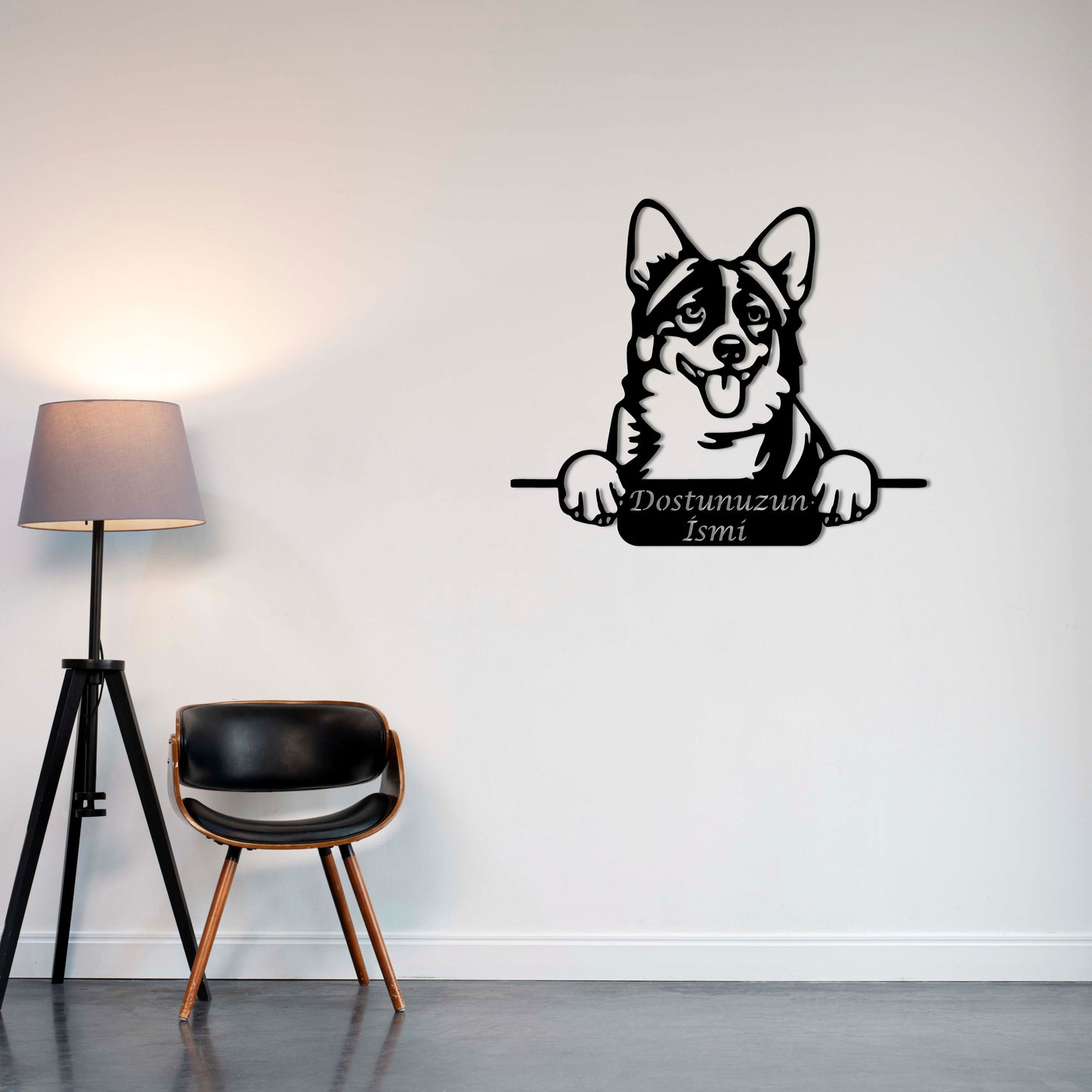 Mutlu Köpek Metal Tablo