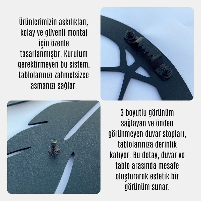 Üç Parça Zebra Metal Tablo
