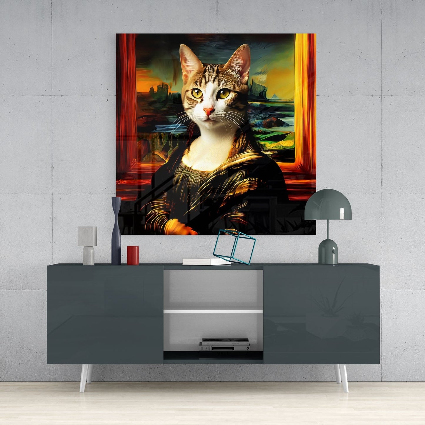 Monalisa Kedi Cam Tablo || Tasarımcı Koleksiyonu
