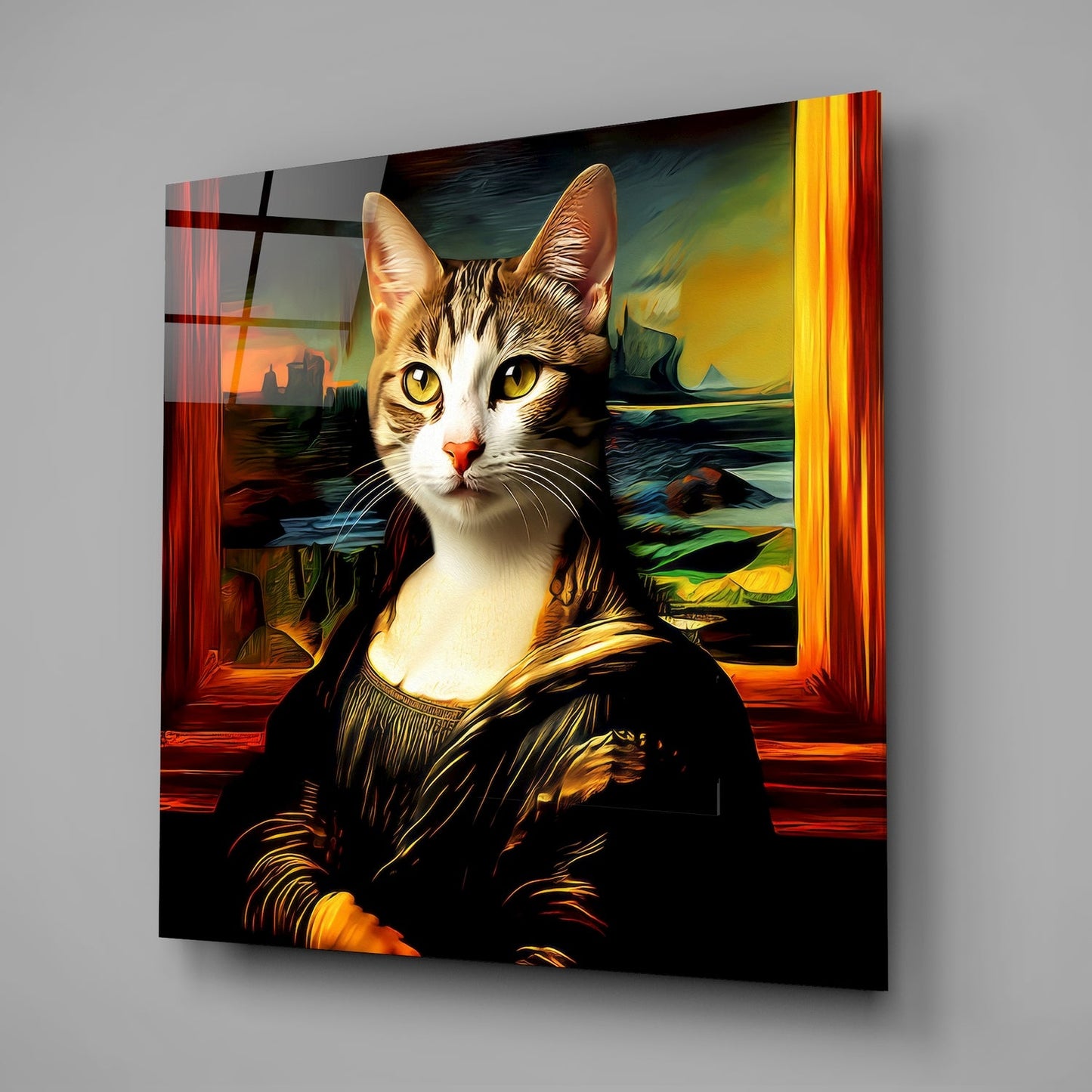 Monalisa Kedi Cam Tablo || Tasarımcı Koleksiyonu