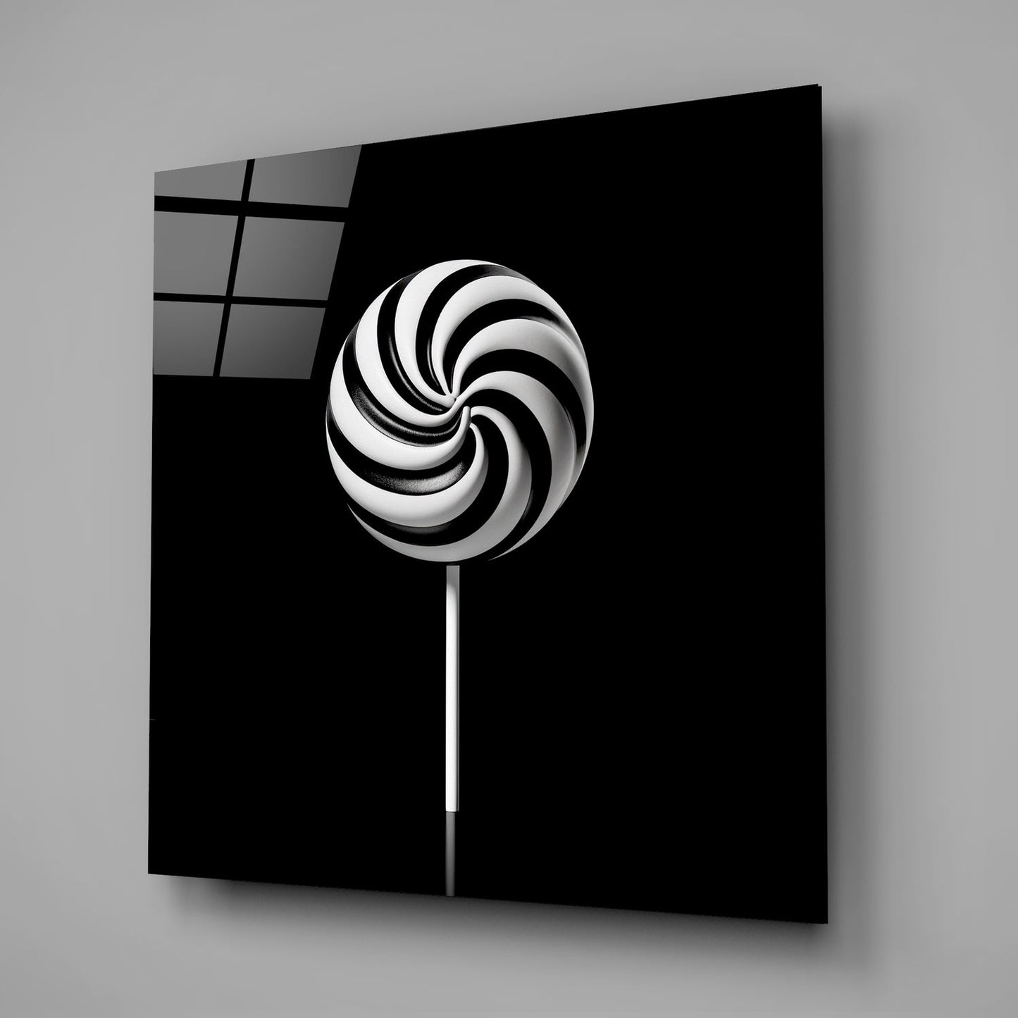 Monokrom Lolipop Cam Tablo || Tasarımcı Koleksiyonu
