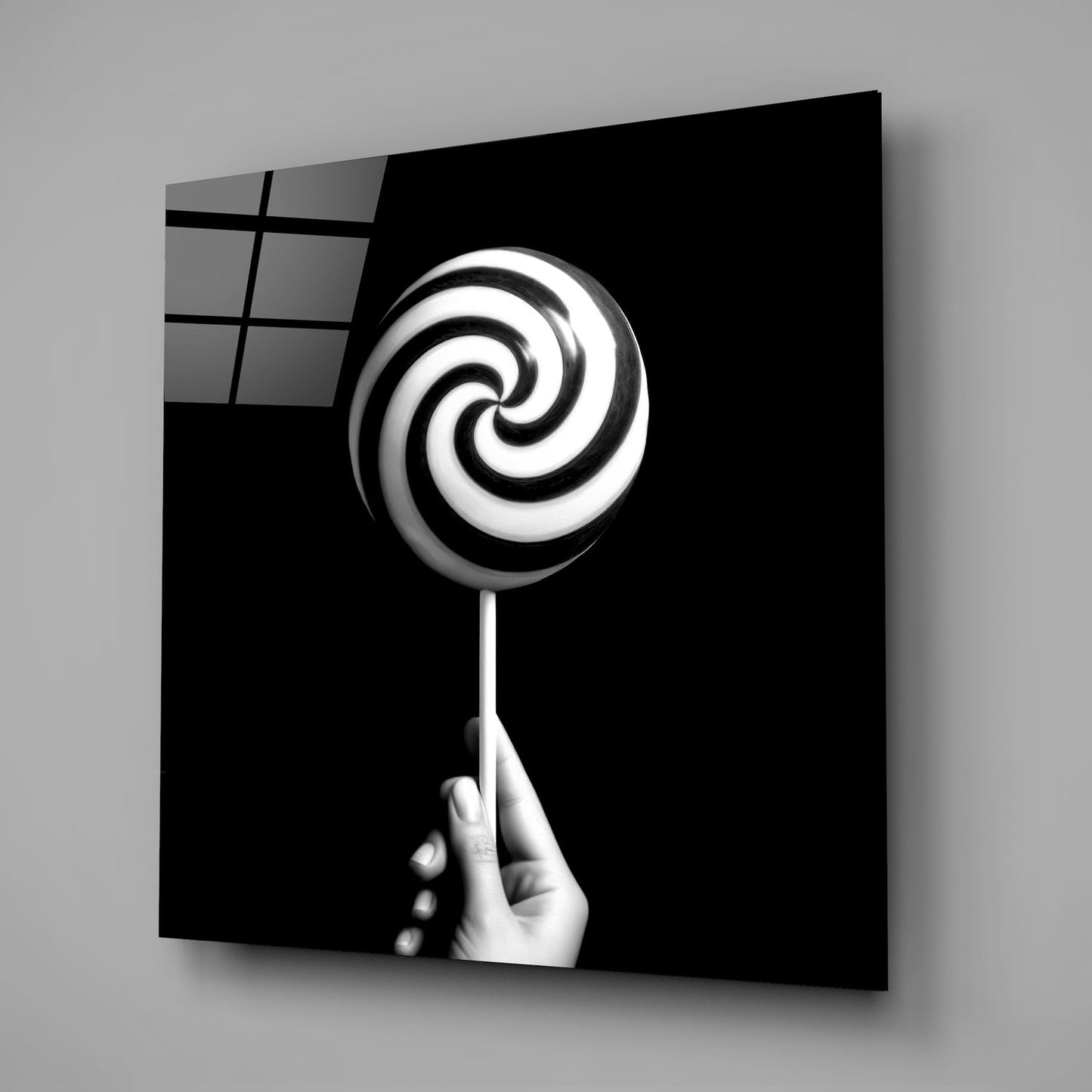 Monokrom Lolipop Cam Tablo || Tasarımcı Koleksiyonu