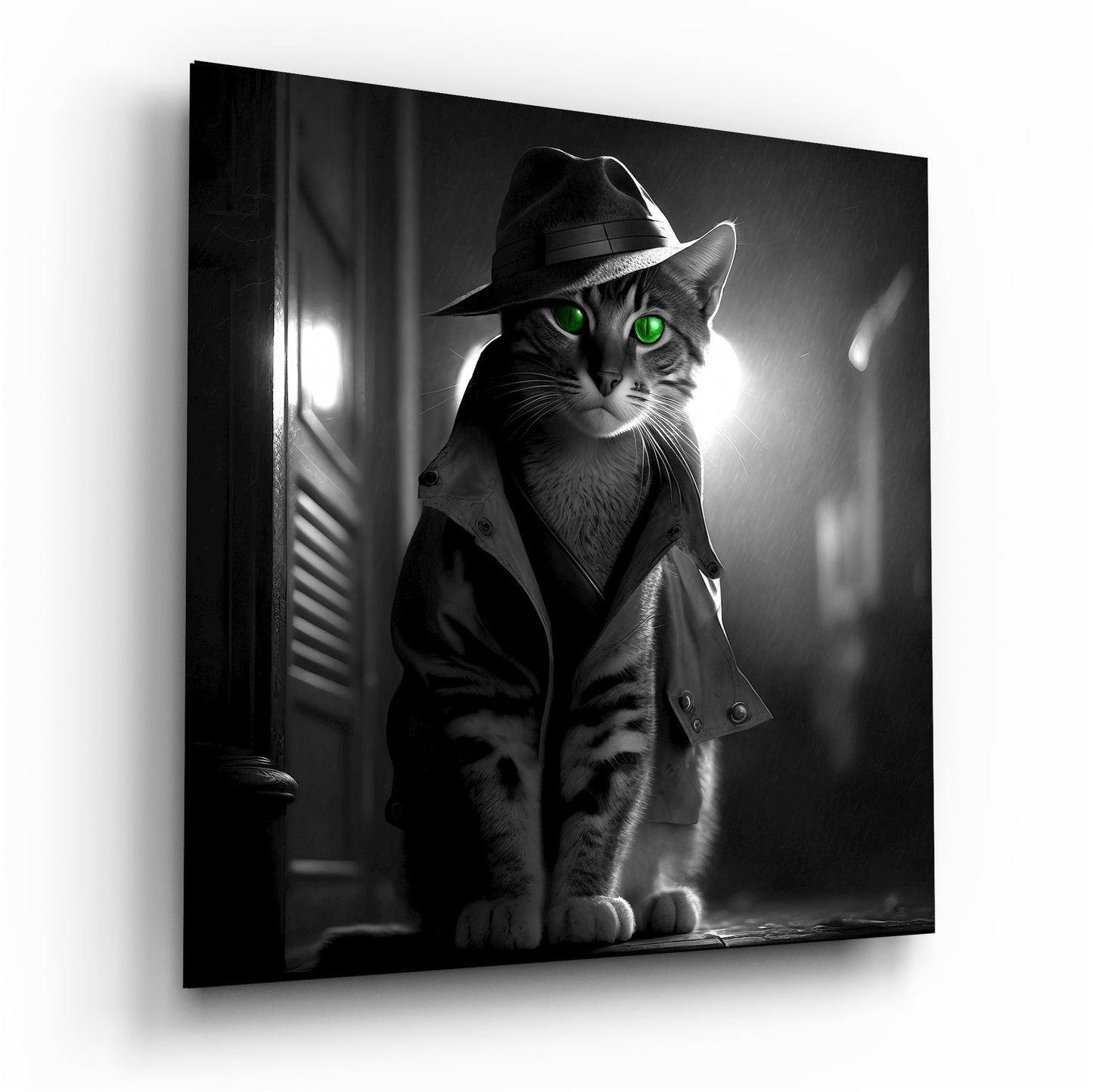 Kedi Gözlemcisi Cam Tablo