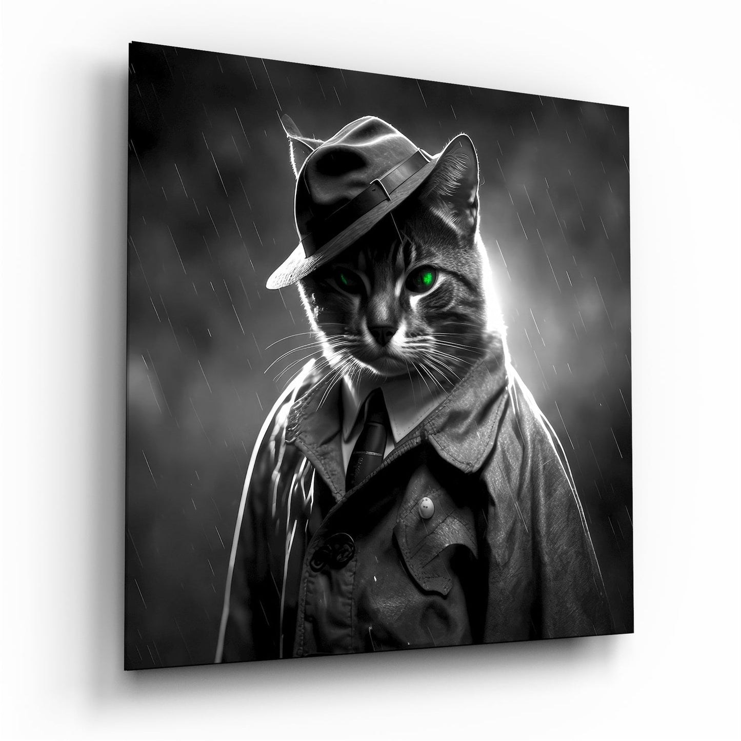 Kedi Gözlemcisi Cam Tablo