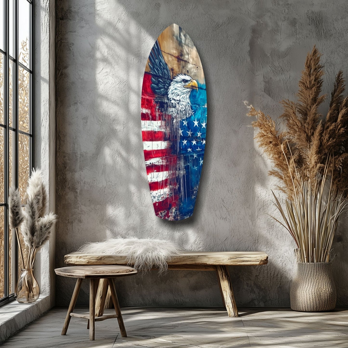 Amerikan Kartalı Cam Tablo