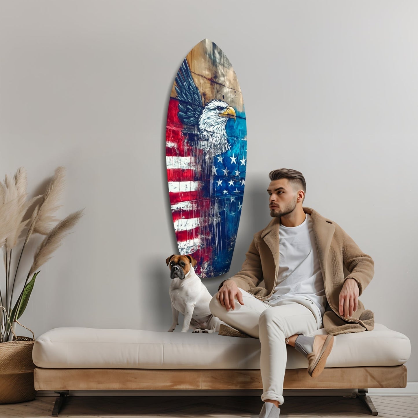 Amerikan Kartalı Cam Tablo
