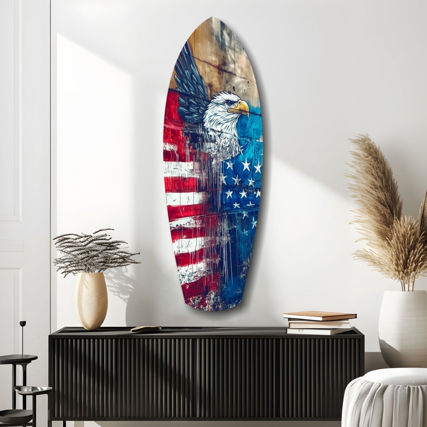 Amerikan Kartalı Cam Tablo