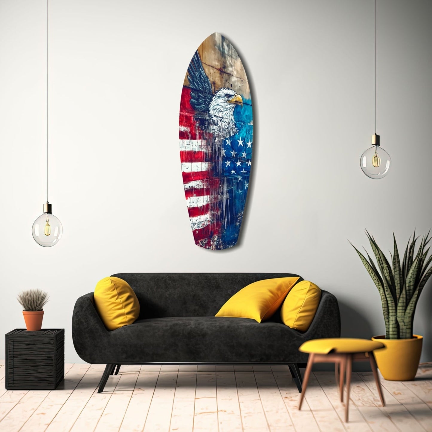 Amerikan Kartalı Cam Tablo