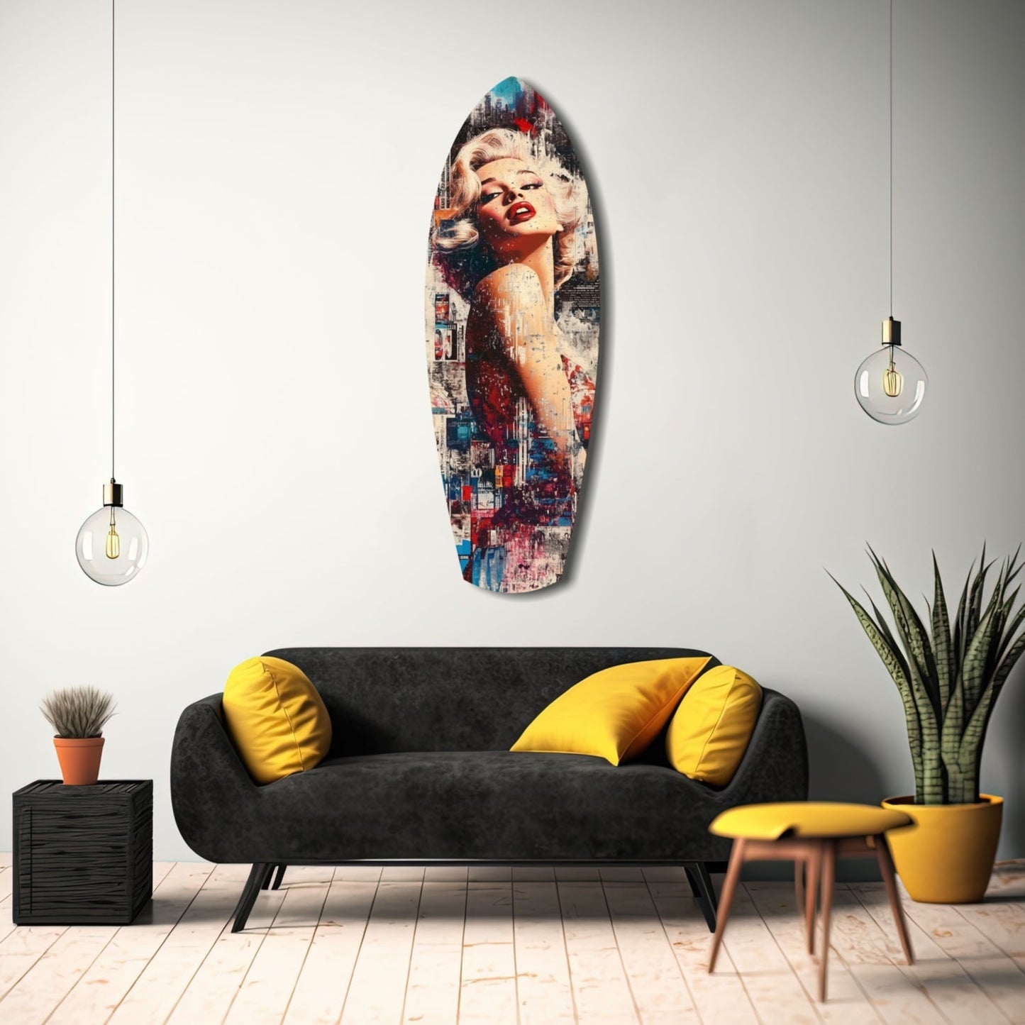Marilyn Monroe'nun Vintage Rüyaları Cam Tablo