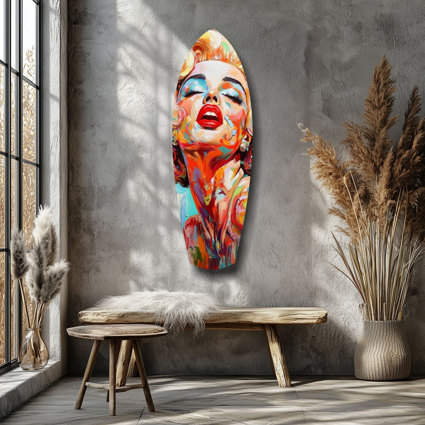 Marilyn Monroe'nun Vintage Rüyaları Cam Tablo