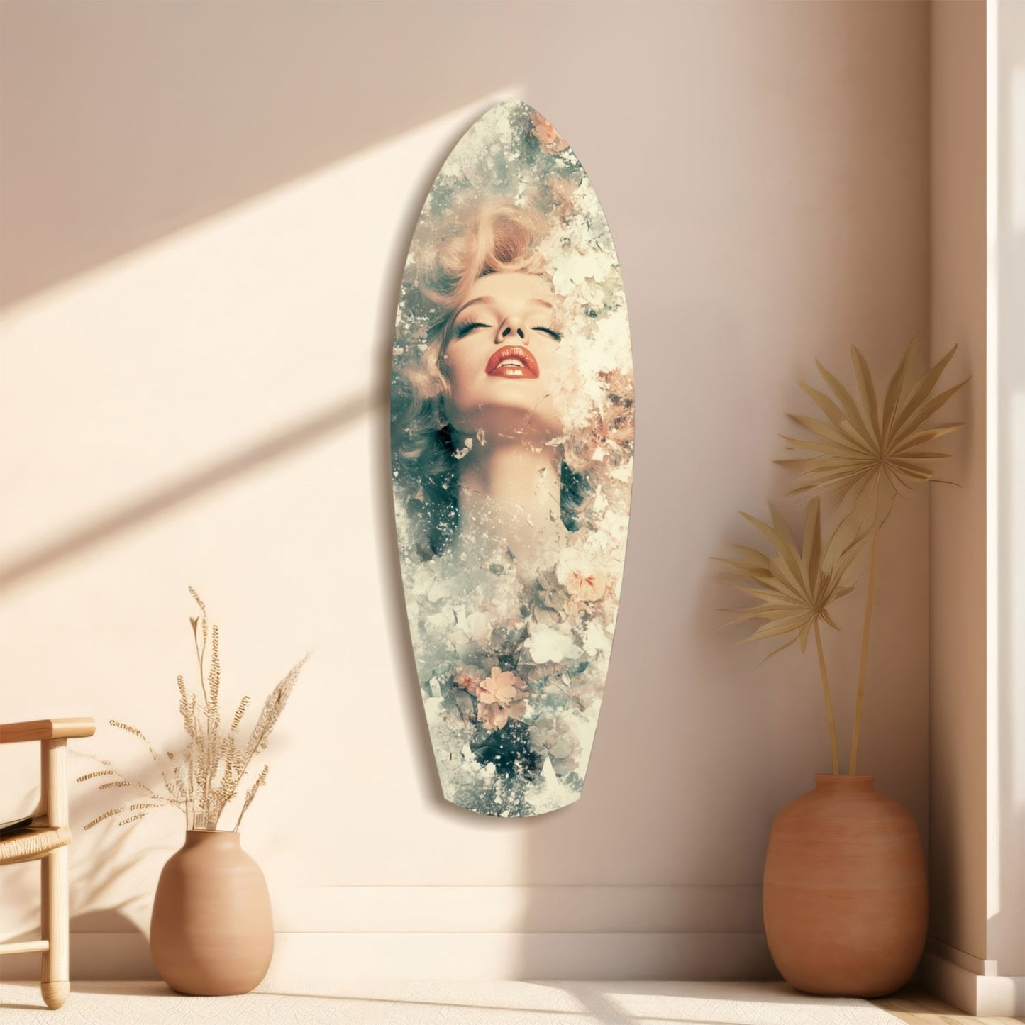 Çiçekli Madonna Cam Tablo