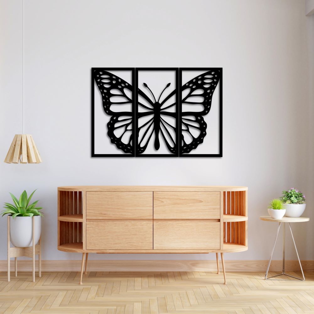 Monarch Elegance Three Piece Butterfly Metal Wall Art