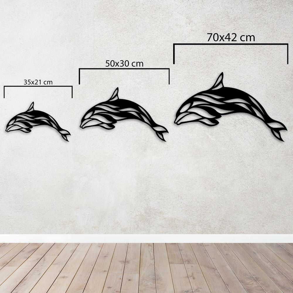 Elegant Dolphin Metal Painting