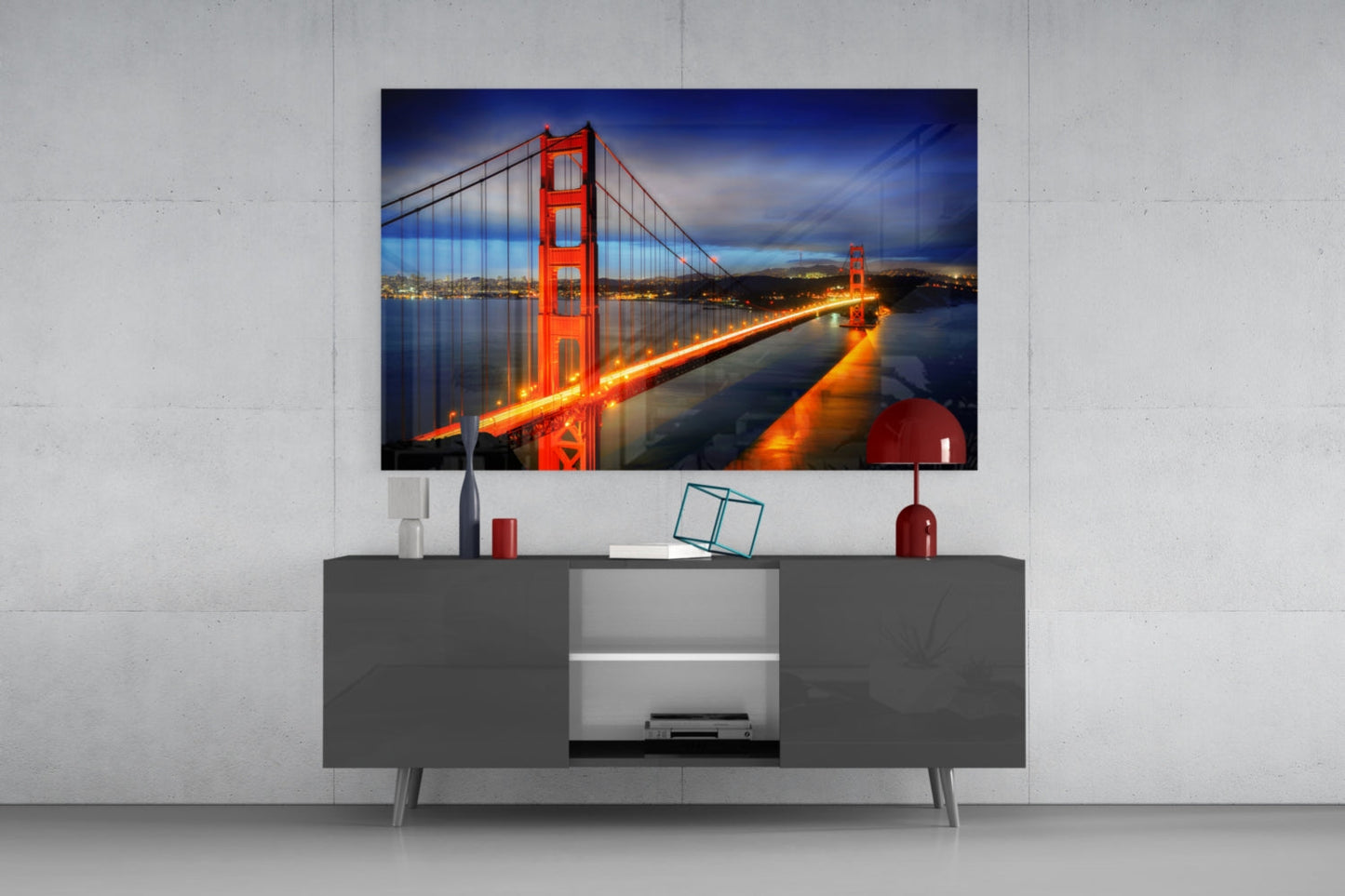 Golden Gate Köprüsü Cam Tablo