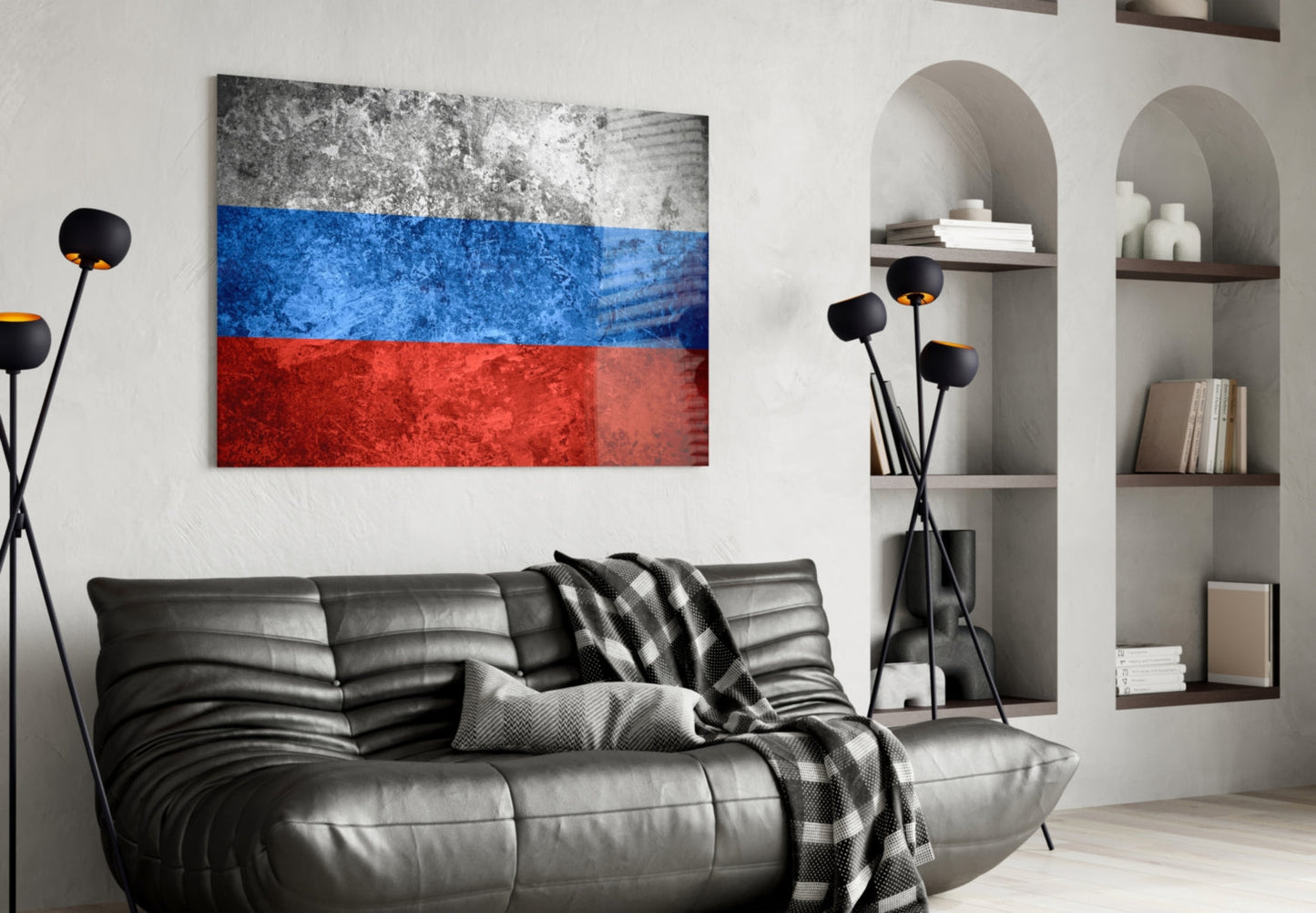 Rus Bayrağı Cam Tablo