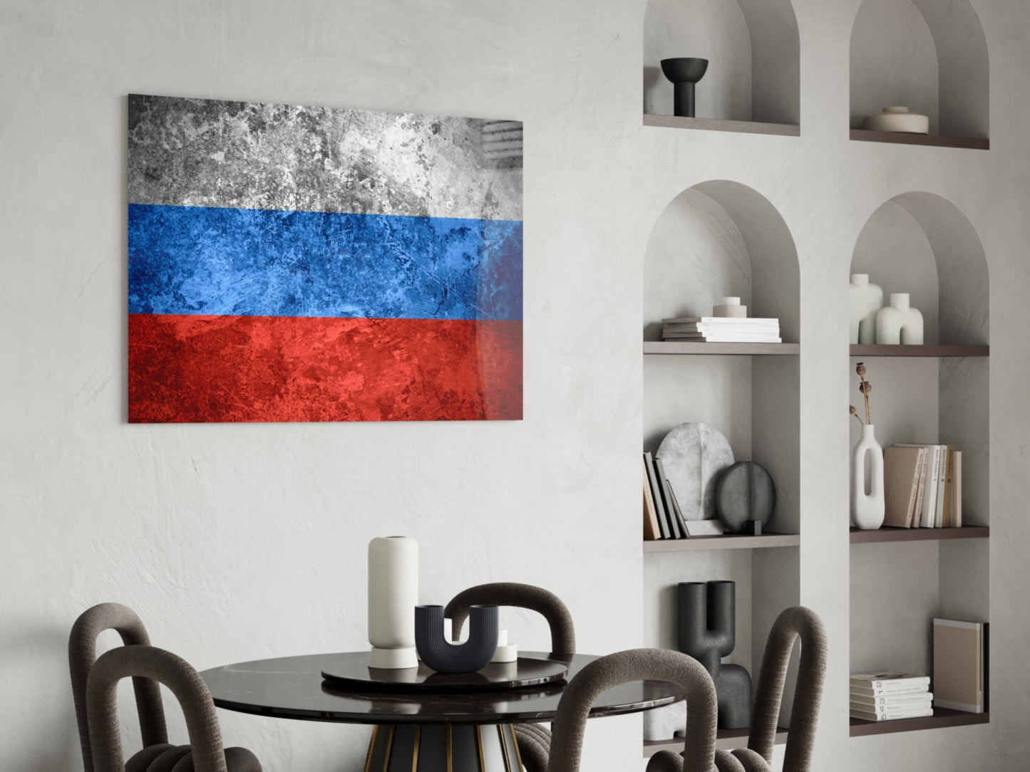 Rus Bayrağı Cam Tablo