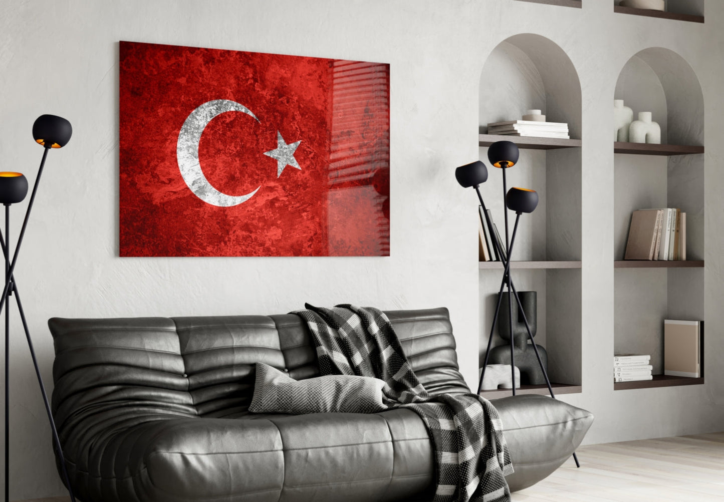 Türk Bayrağı Cam Tablo