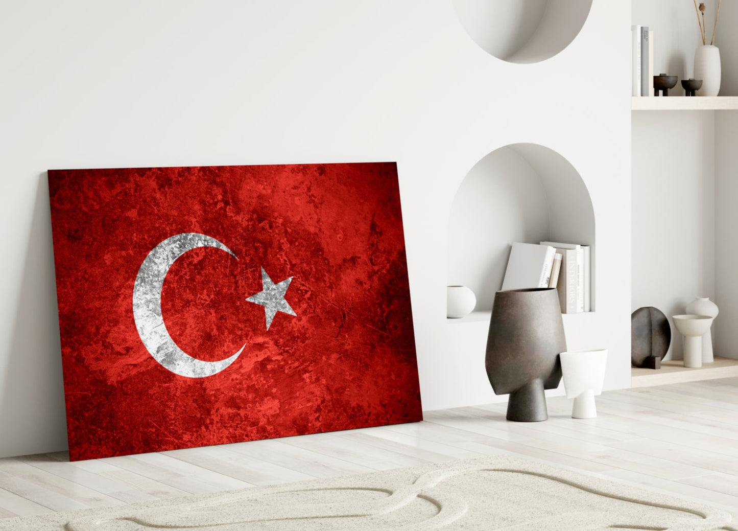 Türk Bayrağı Cam Tablo