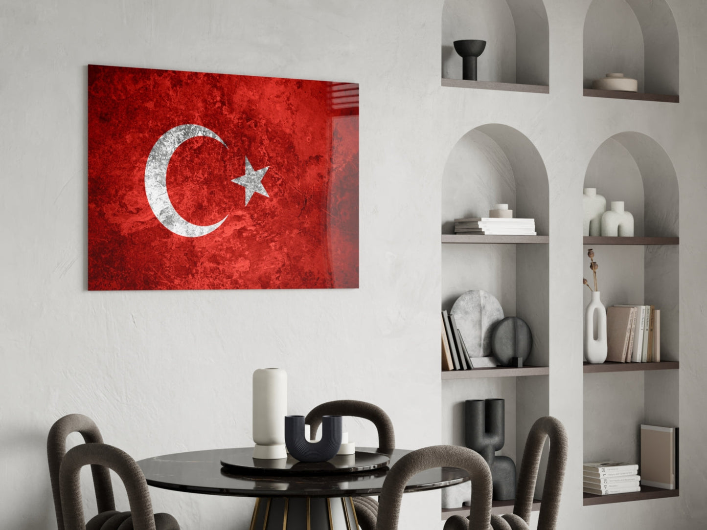 Türk Bayrağı Cam Tablo