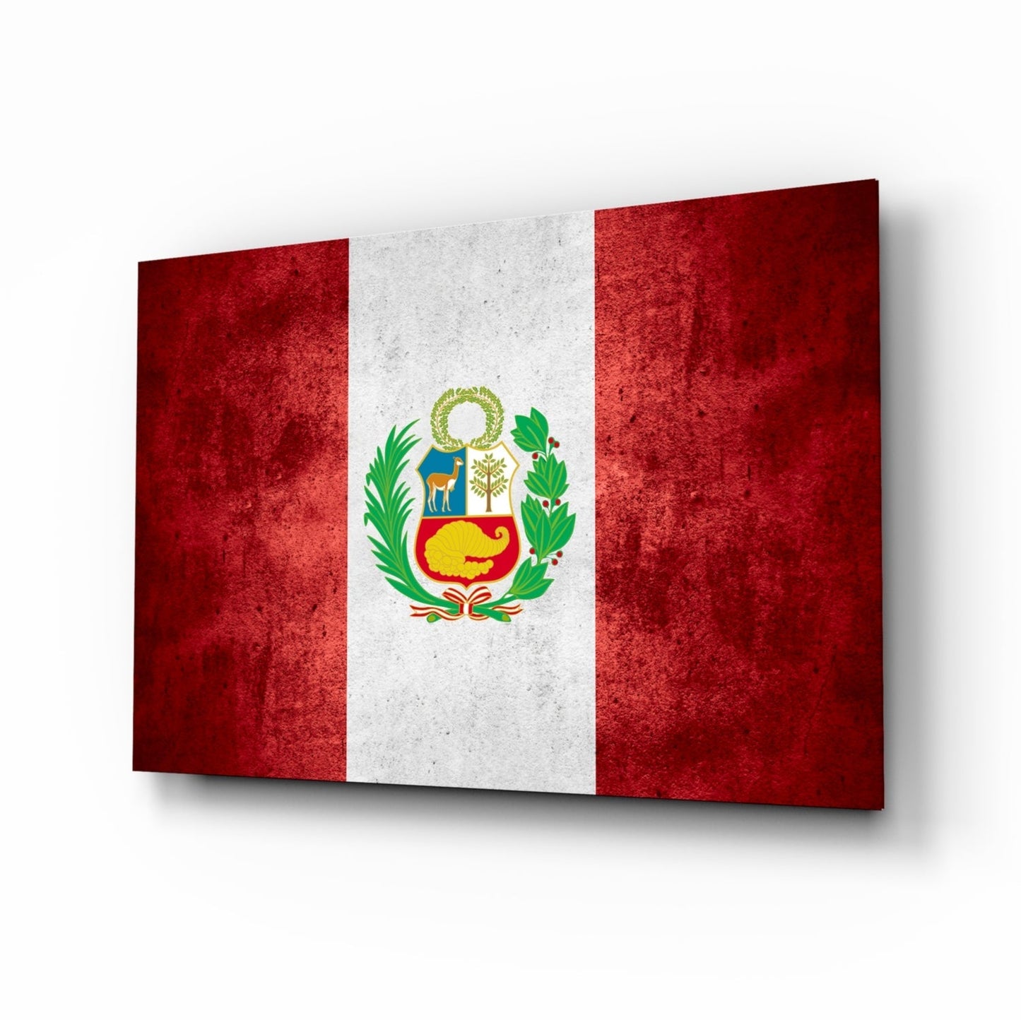 Peru Bayrağı Cam Tablo