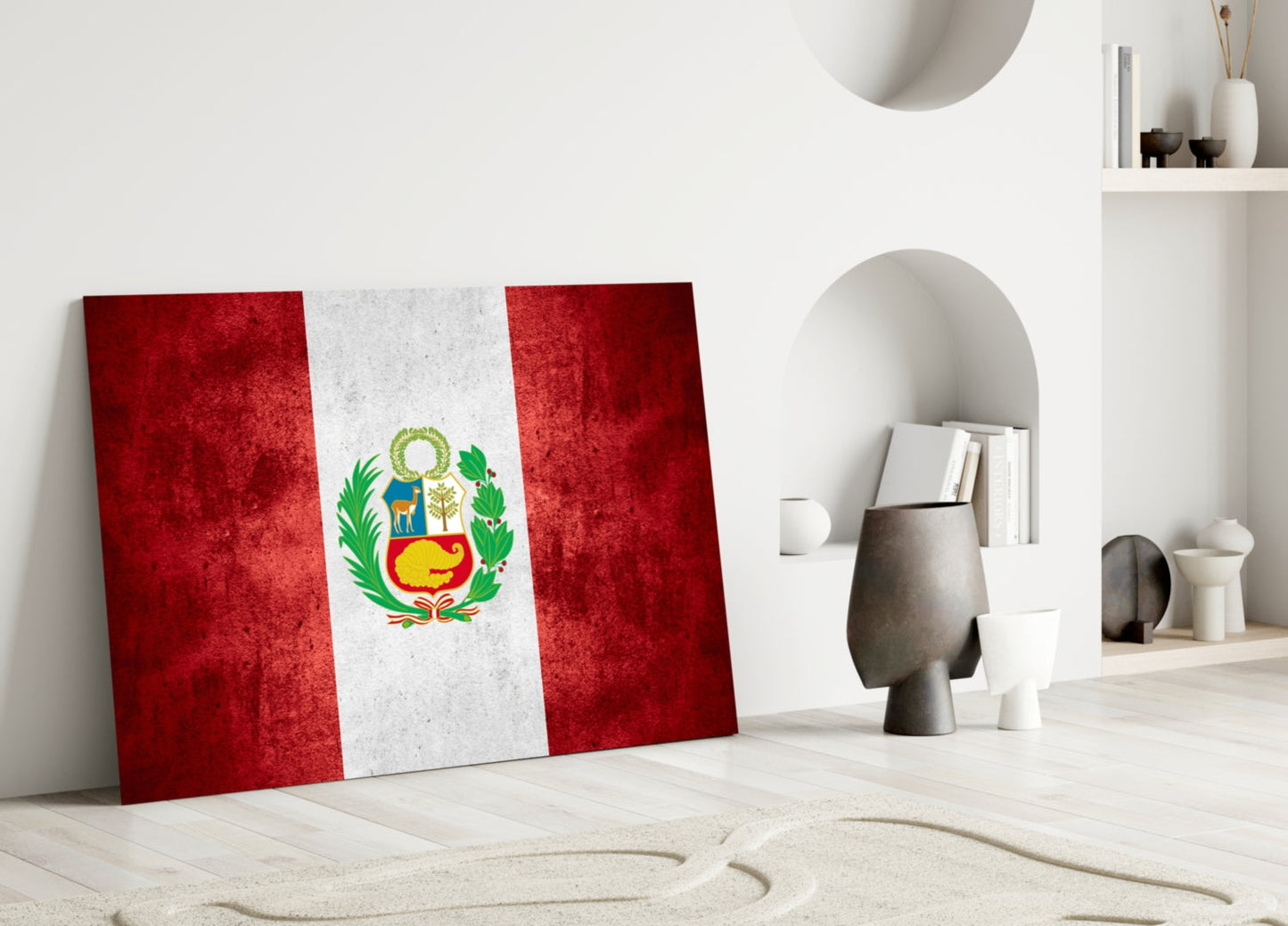 Peru Bayrağı Cam Tablo