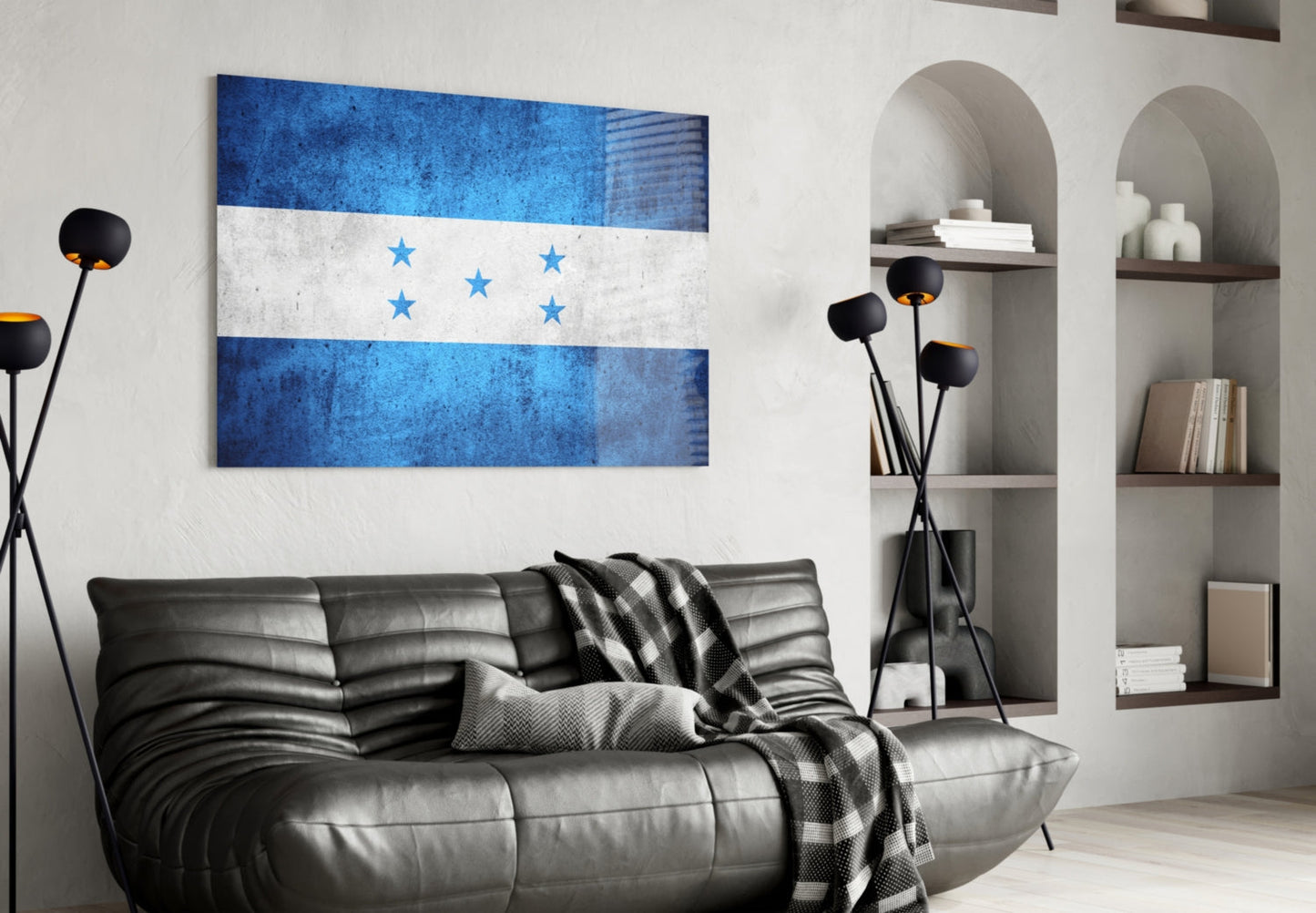 Honduras Bayrağı Cam Tablo