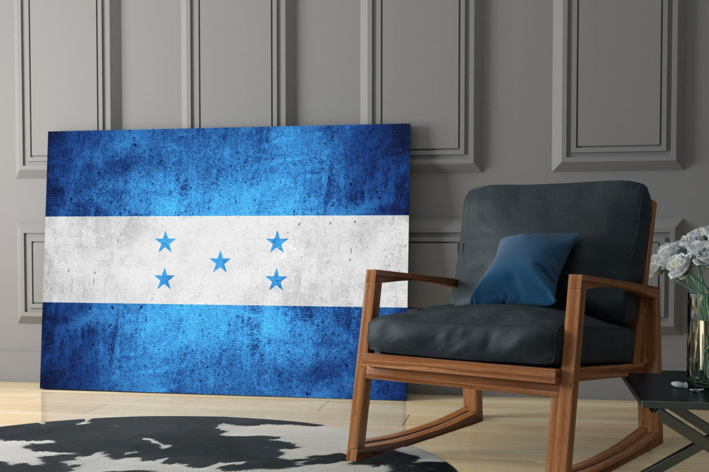 Honduras Bayrağı Cam Tablo
