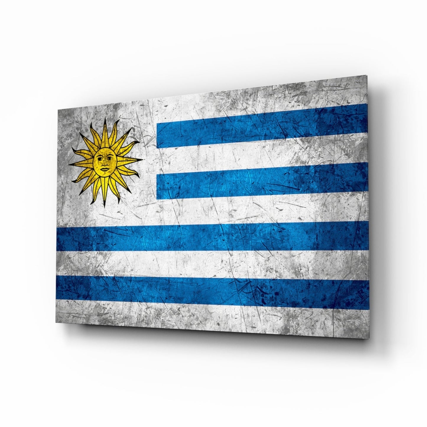 Uruguay Bayrağı Cam Tablo