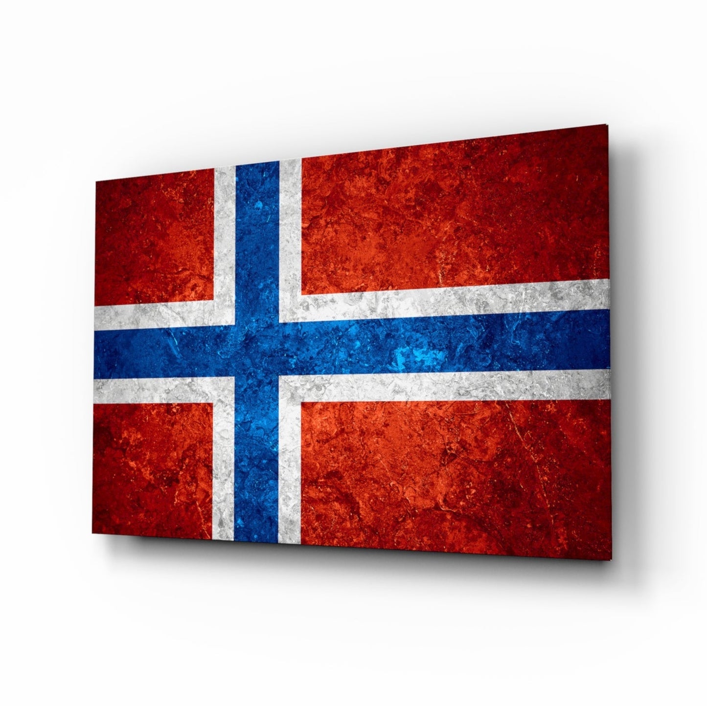 Norveç Bayrağı Cam Tablo