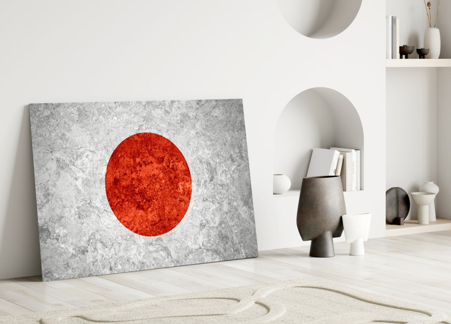 Japon Bayrağı Cam Tablo