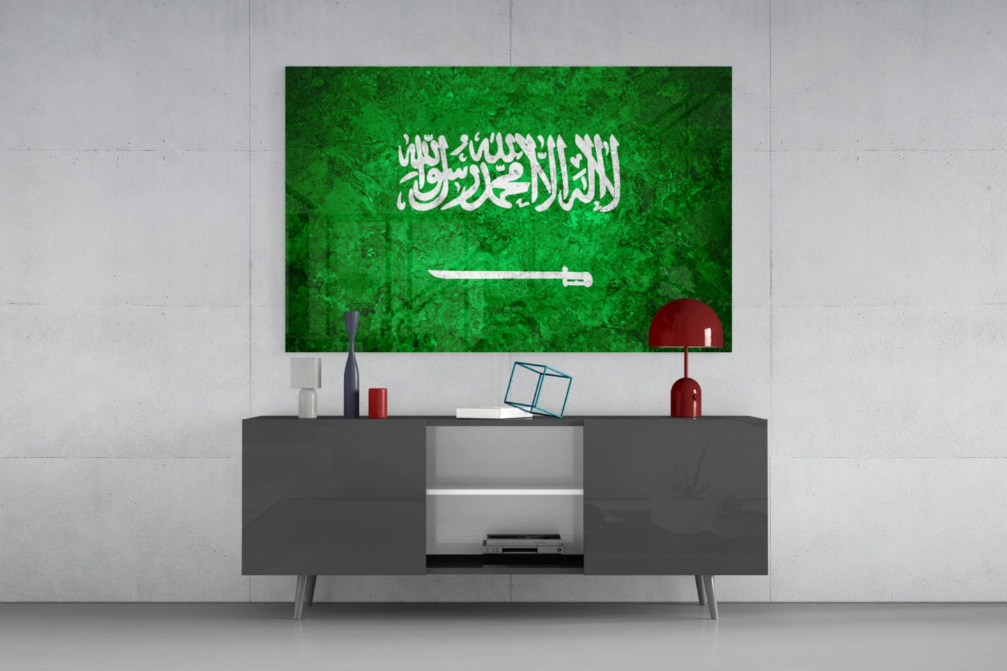 Suudi Arabistan Bayrağı Cam Tablo