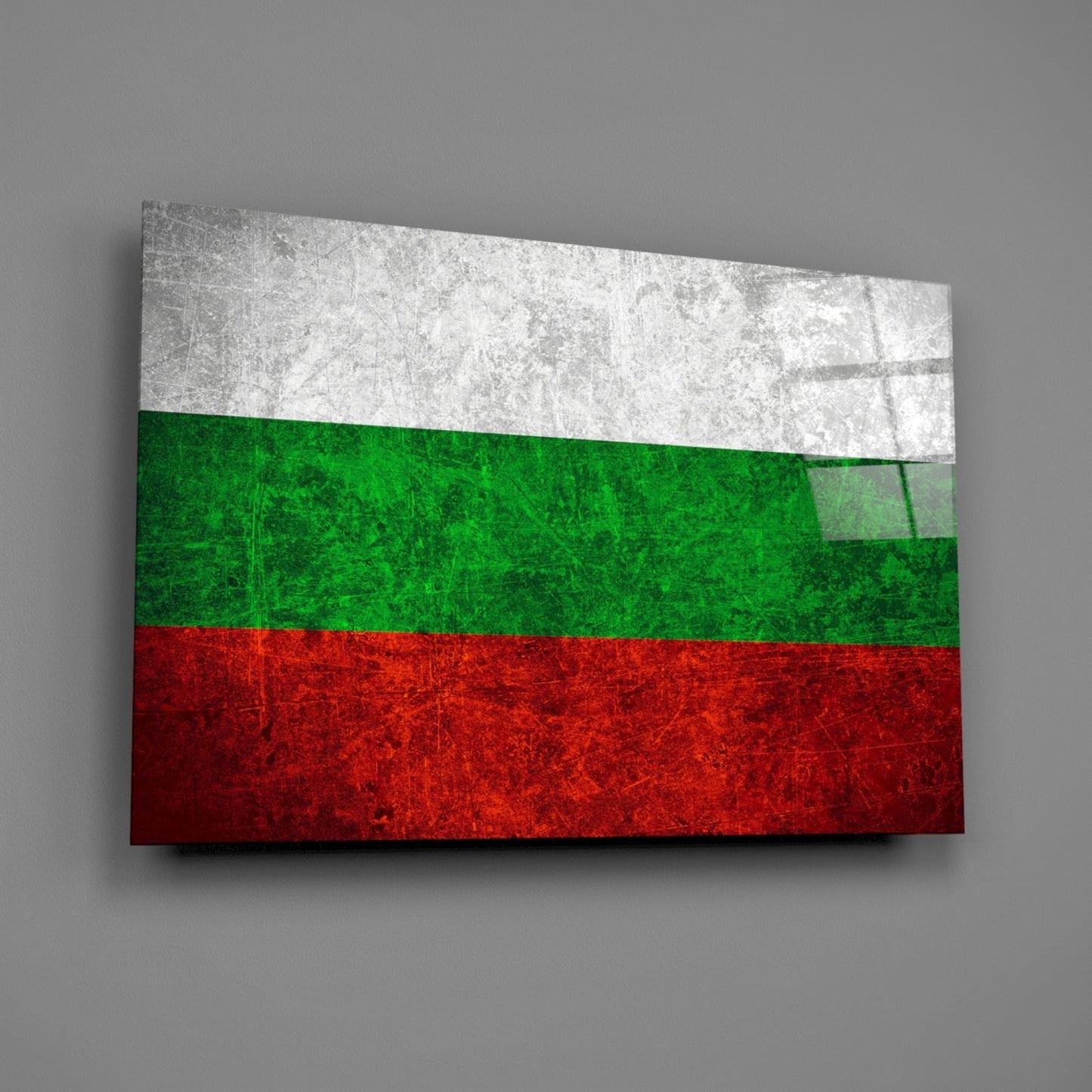 Bulgaristan Bayrağı Cam Tablo