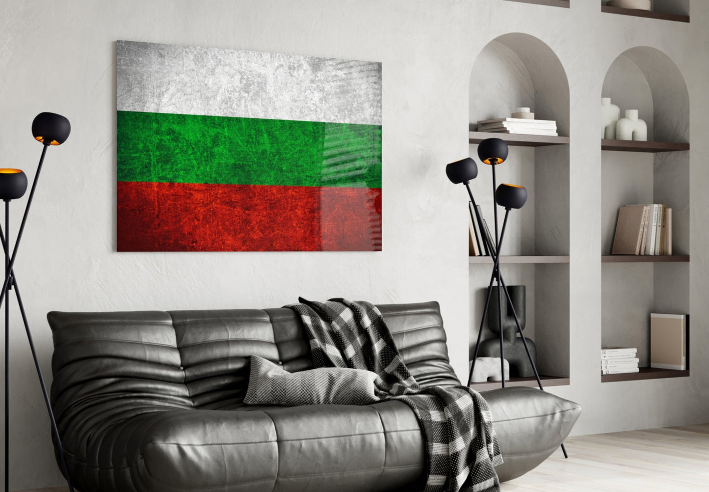 Bulgaristan Bayrağı Cam Tablo