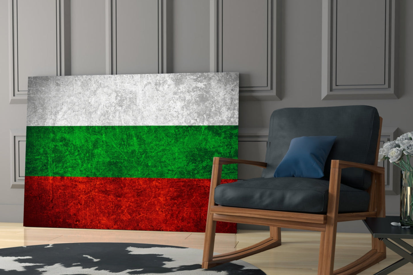 Bulgaristan Bayrağı Cam Tablo