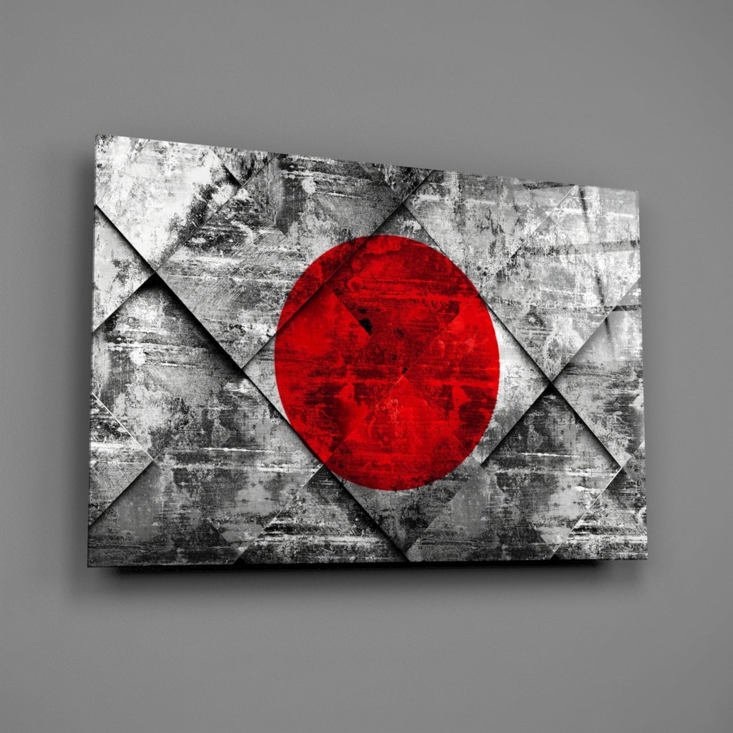 Japon Bayrağı Cam Tablo