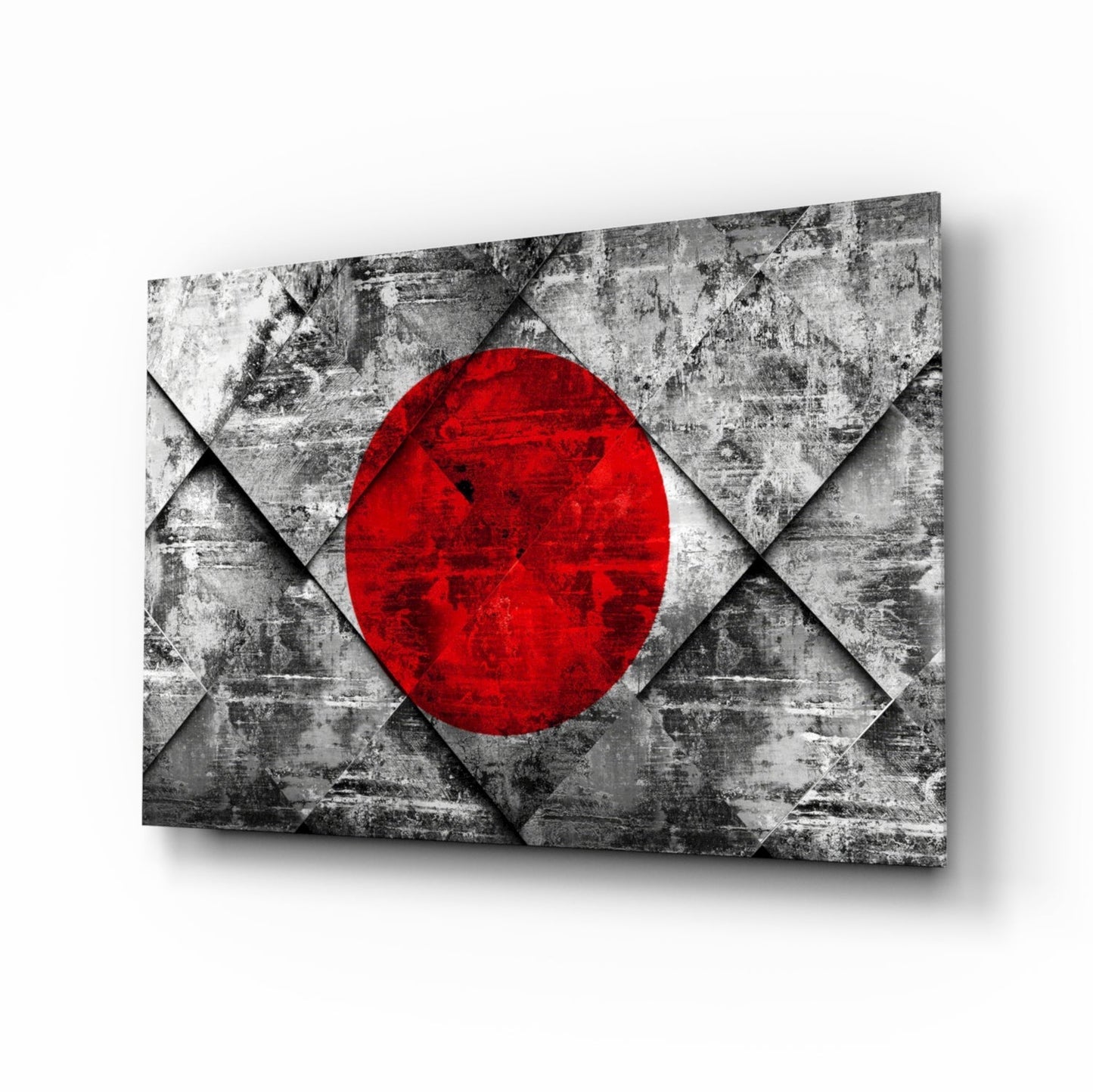 Japon Bayrağı Cam Tablo