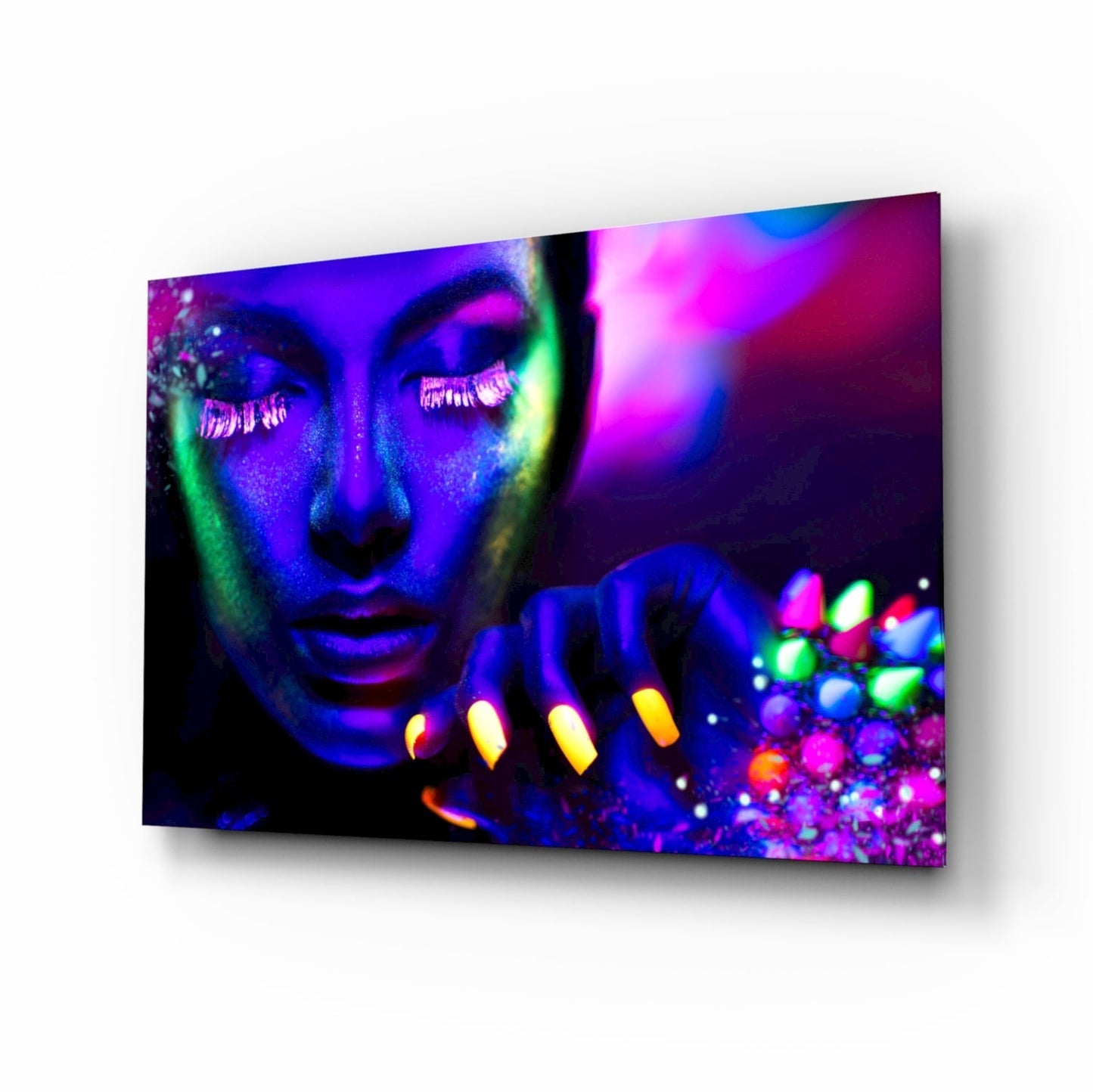 Neon Kadın Cam Tablo