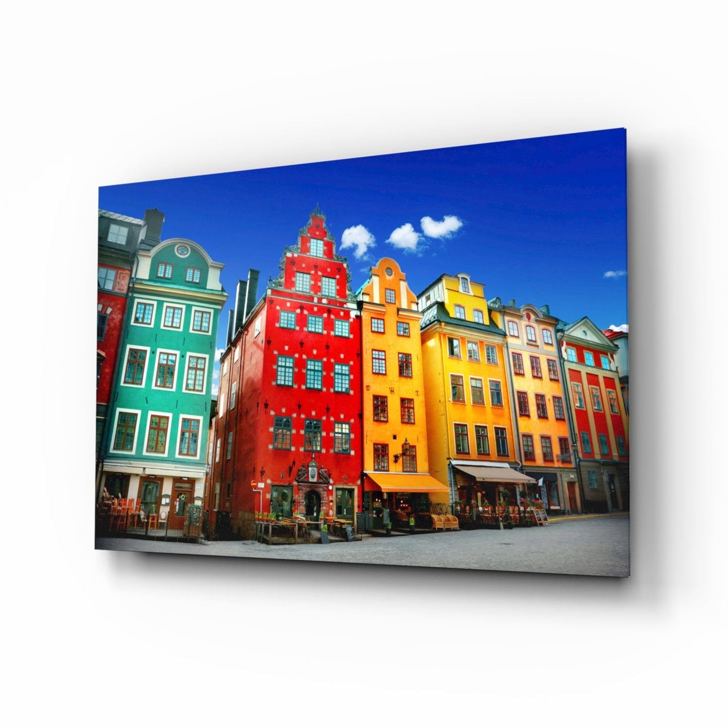 Stockholm Ev Manzarası Cam Tablo
