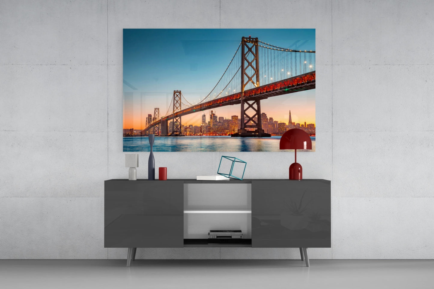 San Francisco Golden Gate Kaliforniya Köprüsü Cam Tablo