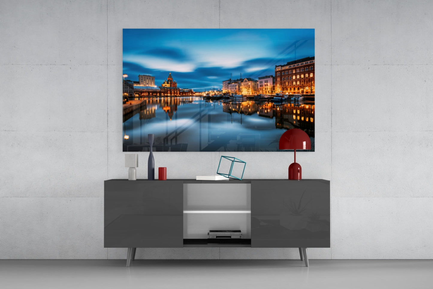 Helsinki Finlandiya Cam Tablo