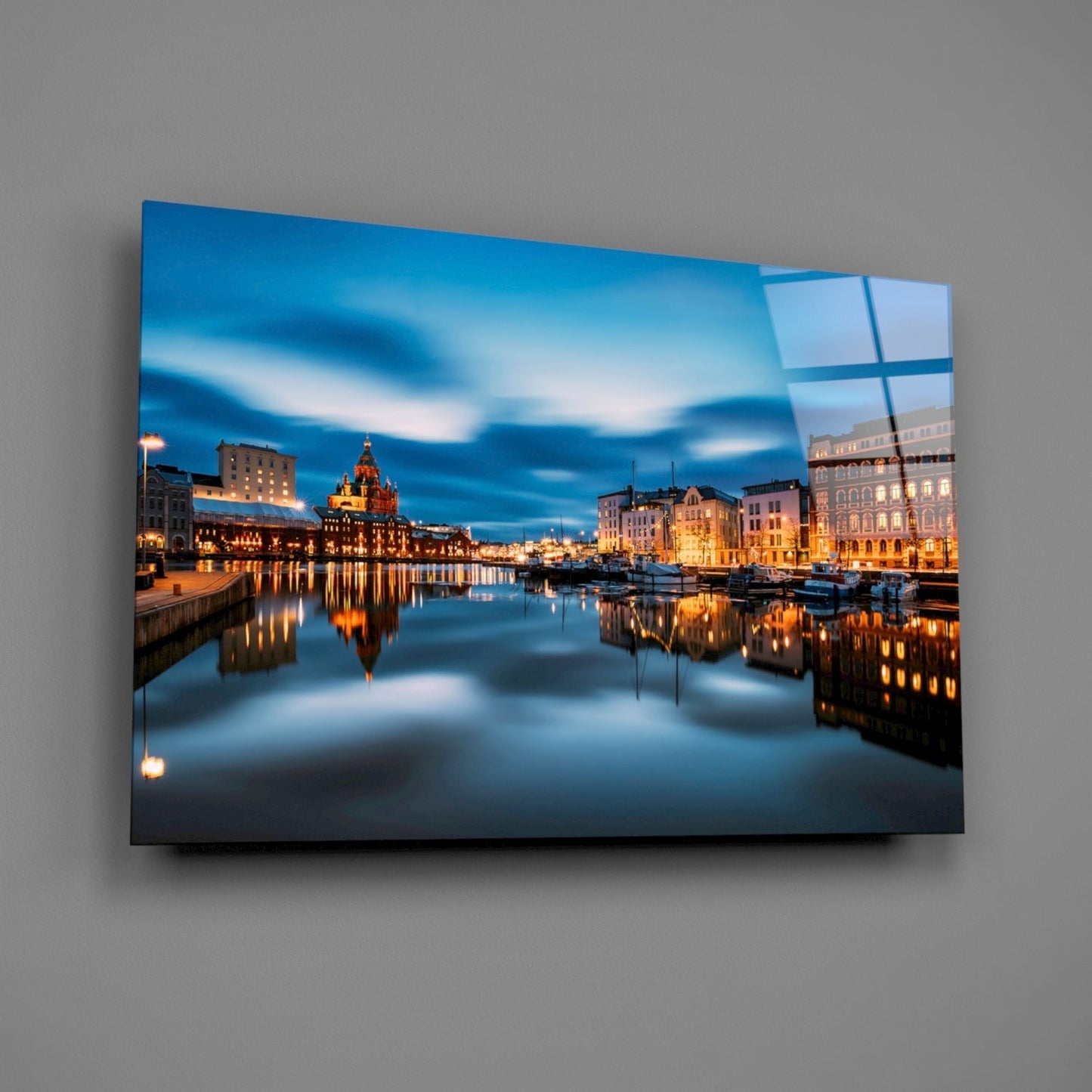 Helsinki Finlandiya Cam Tablo