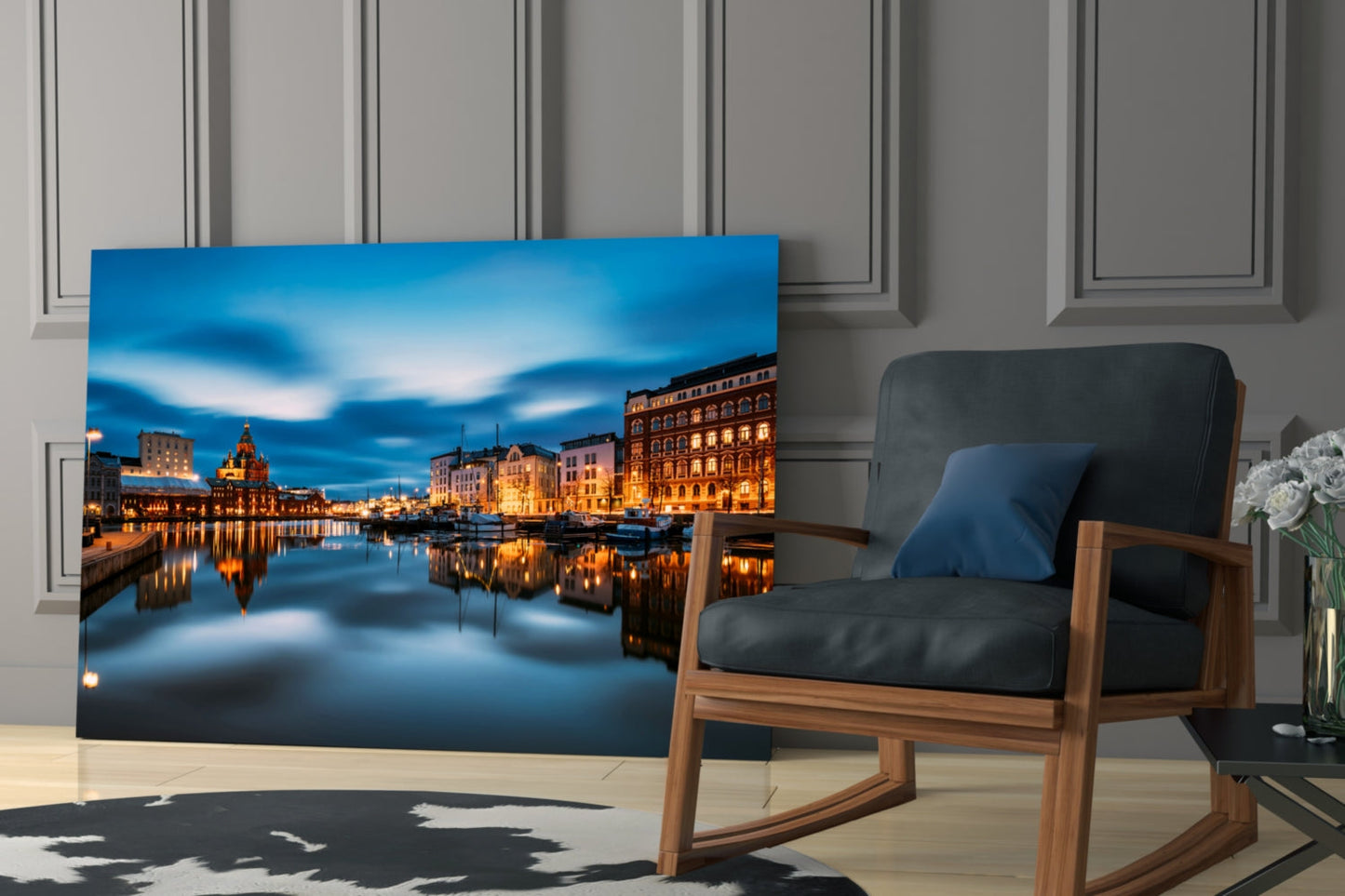 Helsinki Finlandiya Cam Tablo