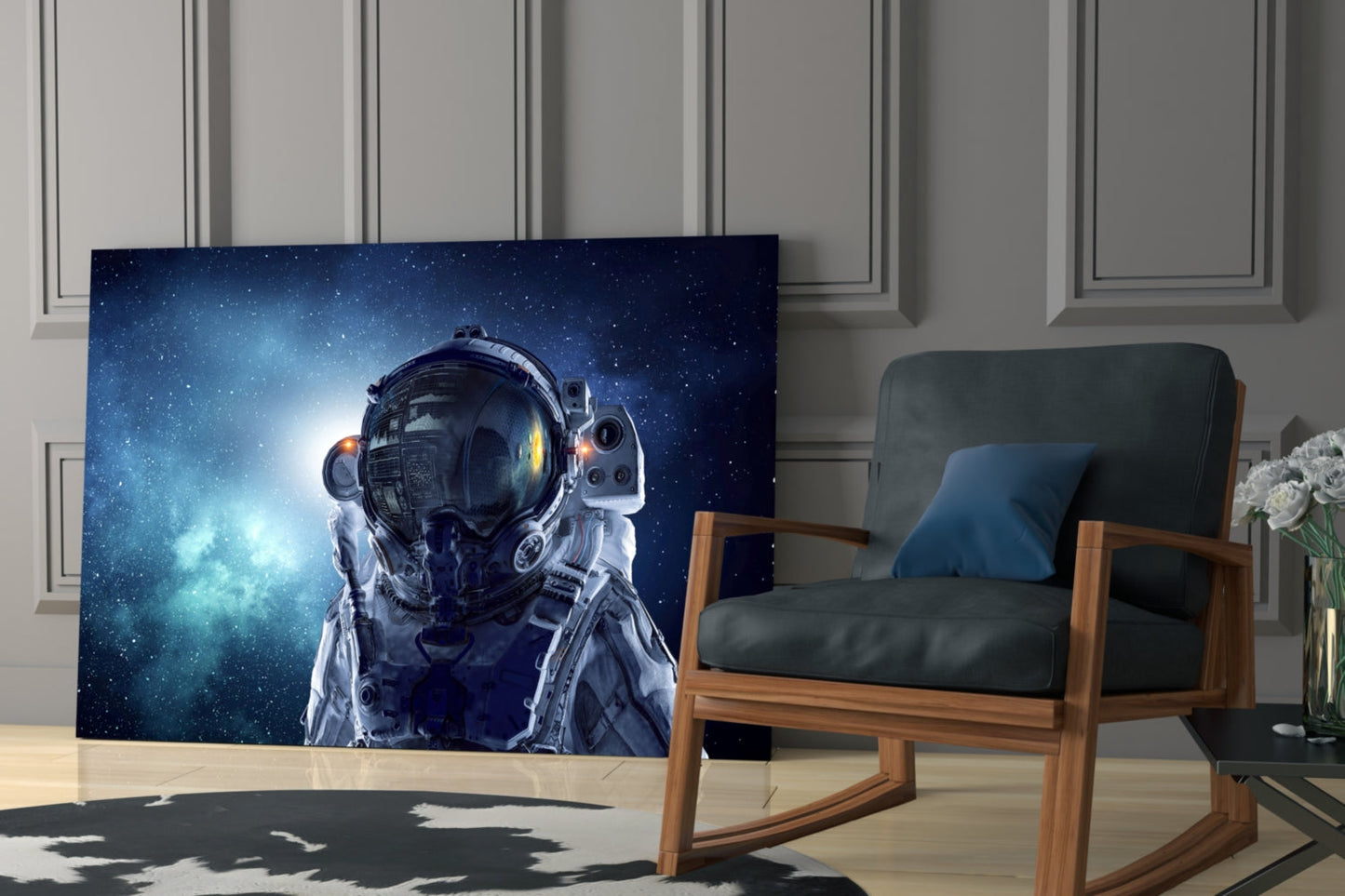 Astronot Uzayda Cam Tablo