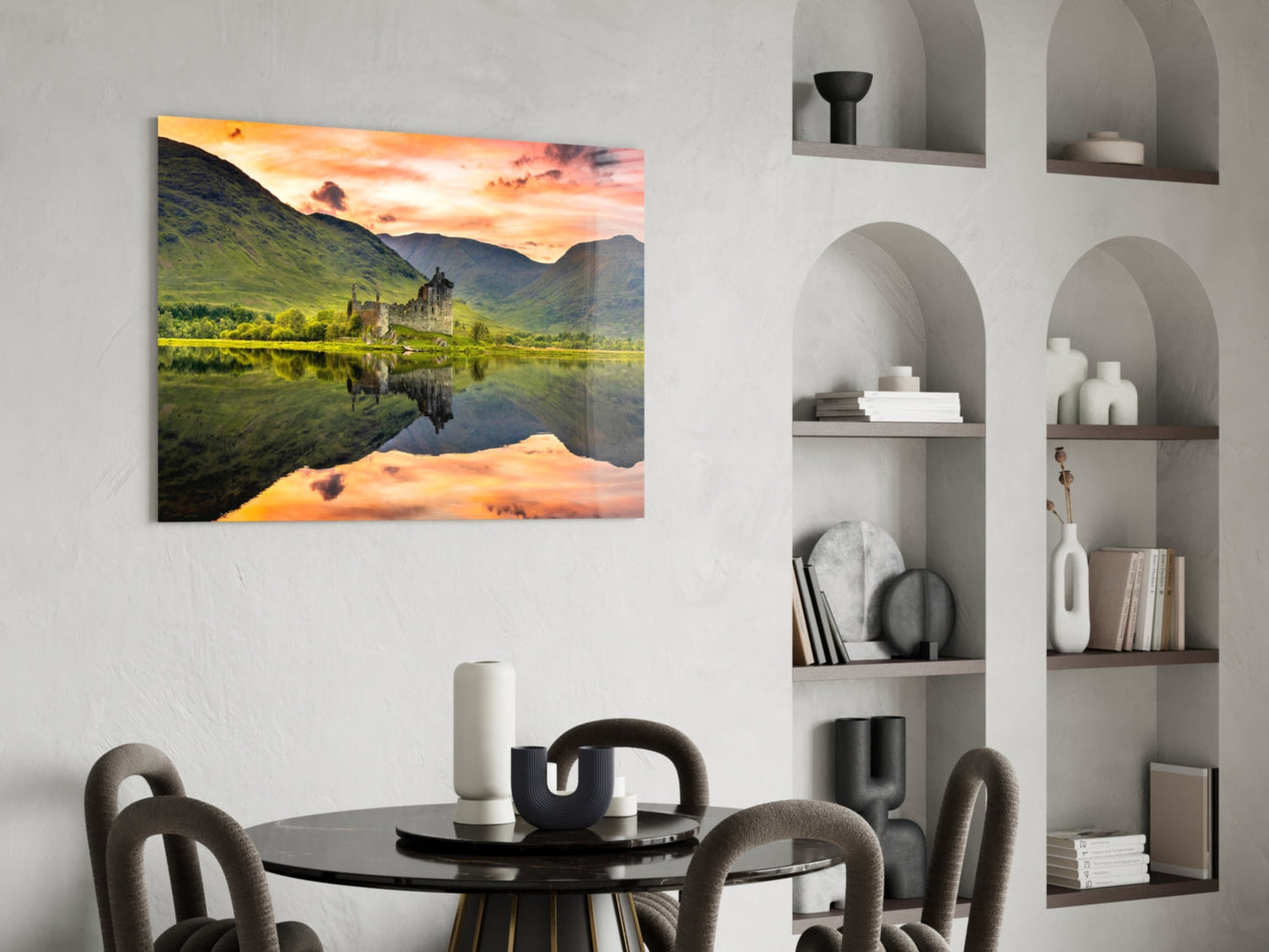 Loch Birch İskoçya Cam Tablo